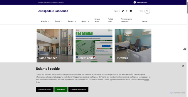 Security scan screenshot of https://www.ospfe.it