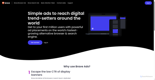 Security scan screenshot of https://ads.brave.com