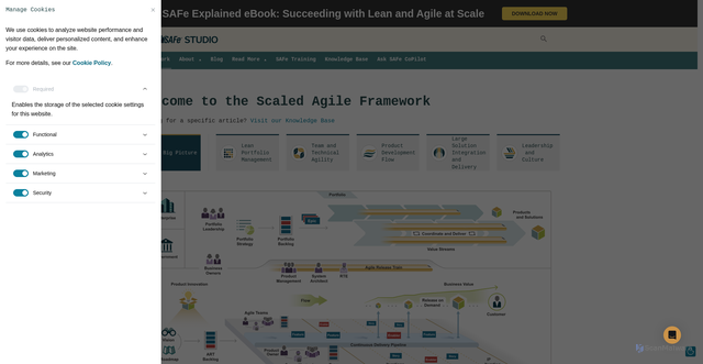 Security scan screenshot of https://framework.scaledagile.com