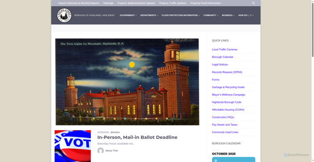 Security scan screenshot of https://highlandsnj.gov/
