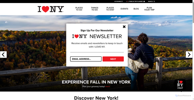 Security scan screenshot of https://www.iloveny.com
