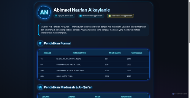 Security scan screenshot of https://biografiabimaelnaufan-2ufj9l7t95.edgeone.app/