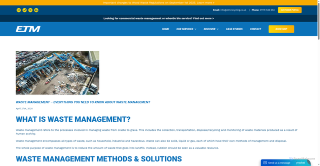 Security scan screenshot of https://www.recyclingbristol.com/waste-management-everything-you-need-to-know-about-waste-management/