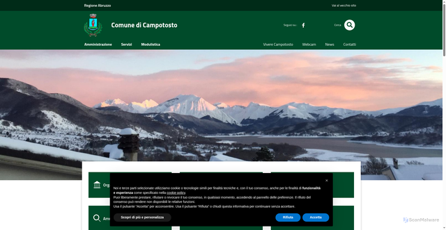 Security scan screenshot of https://www.comune.campotosto.aq.it/