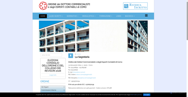 Security scan screenshot of https://www.odcec.como.it/