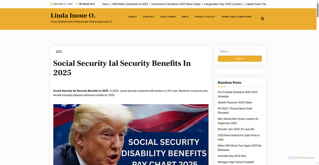 Security scan screenshot of https://lindainoueo.pages.dev/mkou-social-security-ial-security-benefits-in-2025-jcdkv/