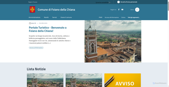 Security scan screenshot of https://www.comune.foiano.ar.it/