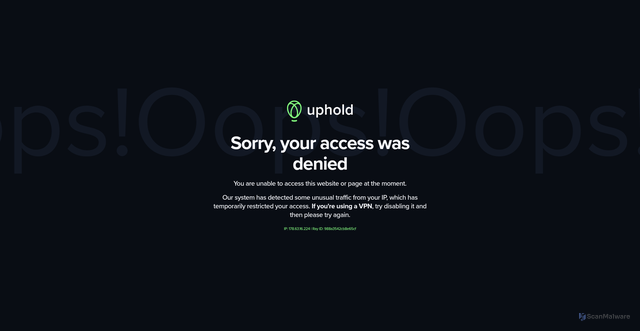 Security scan screenshot of https://uphold.com/en-us/prices/crypto/bitcoin-price