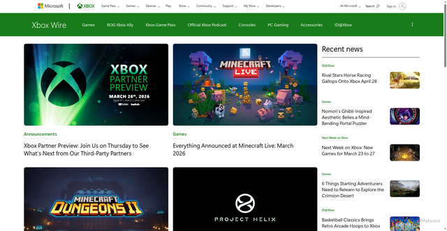 Security scan screenshot of https://news.xbox.com