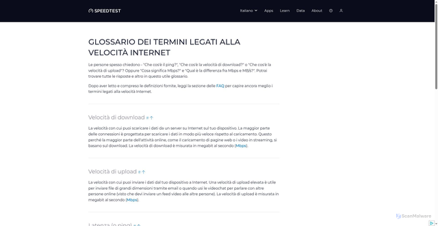 Security scan screenshot of https://ariaap.pages.dev/it/about/knowledge/glossary