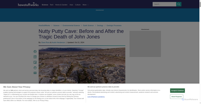 Security scan screenshot of https://science.howstuffworks.com/environmental/earth/geology/nutty-putty-cave.htm