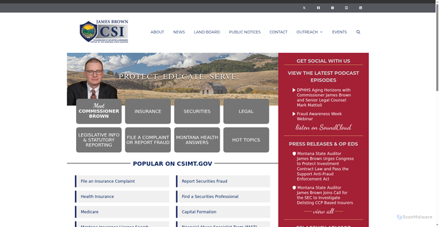 Security scan screenshot of https://csimt.gov/