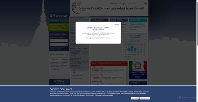 Security scan screenshot of https://www.odcec.torino.it