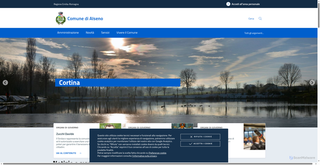 Security scan screenshot of https://www.comune.alseno.pc.it/