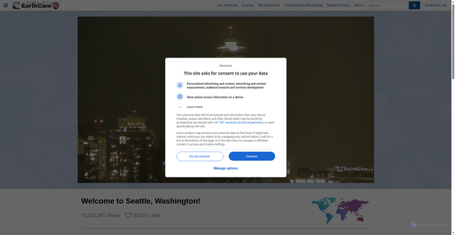 Security scan screenshot of https://www.earthcam.com/usa/washington/seattle/