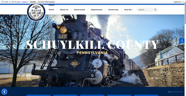 Security scan screenshot of https://schuylkillcountypa.gov/