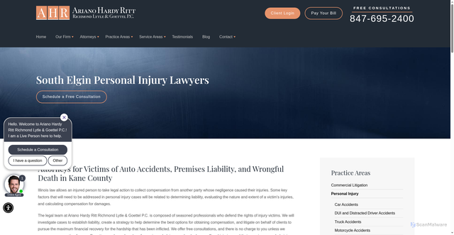 Security scan screenshot of https://attorneys-illinois.com/personal-injury