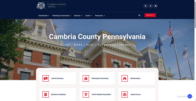 Security scan screenshot of https://www.cambriacountypa.gov/