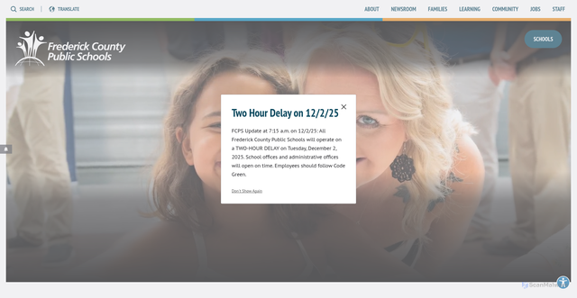 Security scan screenshot of https://www.frederickcountyschoolsva.net/