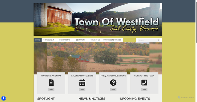 Security scan screenshot of https://townofwestfieldsaukwi.gov/