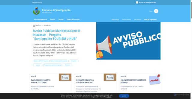 Security scan screenshot of https://comune.santippolito.pu.it/