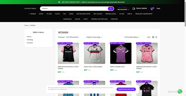 Security scan screenshot of https://favoriteshield.com/collections/woman