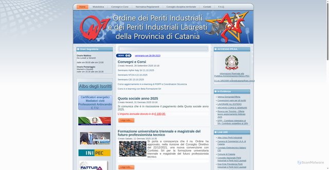 Security scan screenshot of https://www.periti-industriali.ct.it/