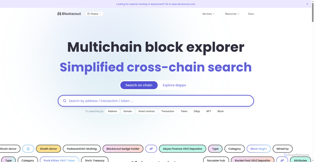 Security scan screenshot of https://blockscout.com