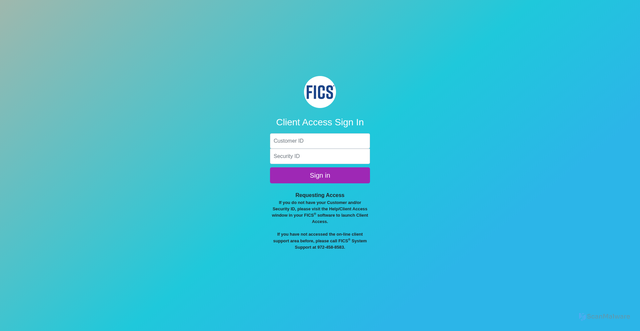Security scan screenshot of https://clientaccess.fics.com