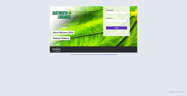 Security scan screenshot of https://dcl.alma.exlibrisgroup.com