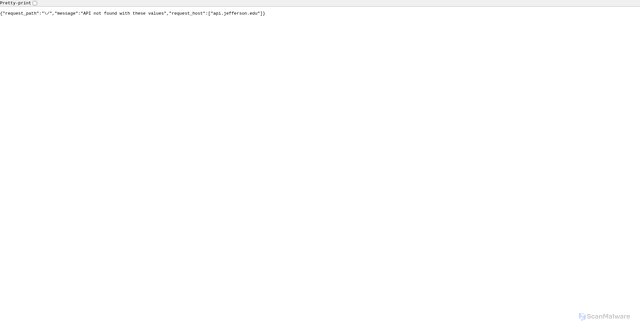Security scan screenshot of https://api.jefferson.edu
