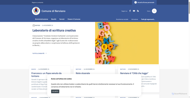 Security scan screenshot of https://www.comune.nerviano.mi.it/