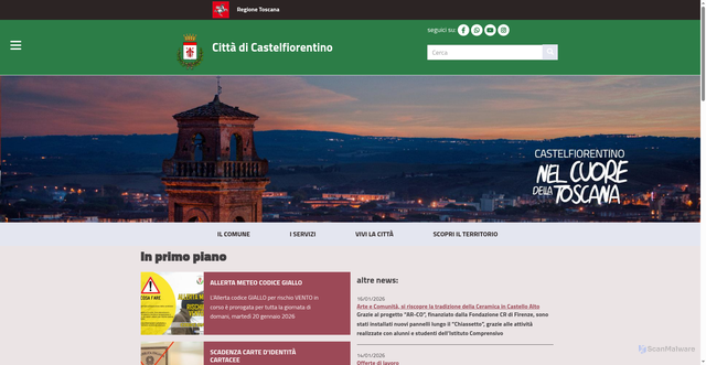 Security scan screenshot of https://www.comune.castelfiorentino.fi.it/