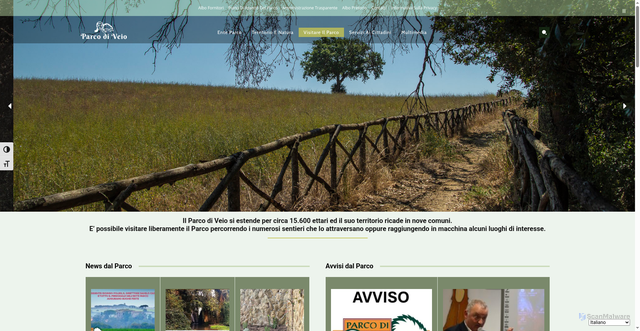 Security scan screenshot of https://parcodiveio.it/