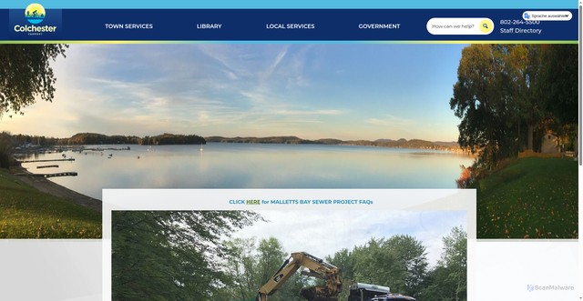 Security scan screenshot of https://colchestervt.gov/