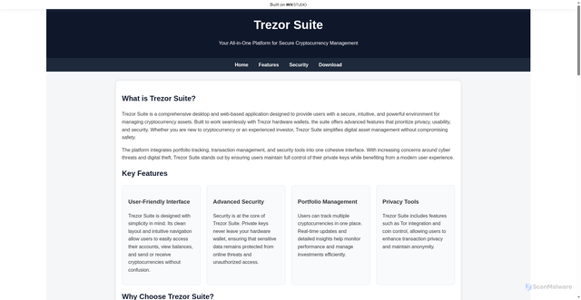 Security scan screenshot of https://suiteapps-trez.wixstudio.com/suite