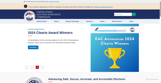 Security scan screenshot of https://www.eac.gov/