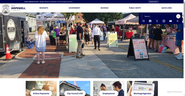 Security scan screenshot of https://hopewellva.gov/