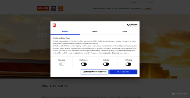 Security scan screenshot of https://id.circlekeurope.com/