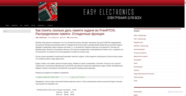 Security scan screenshot of https://easyelectronics.ru