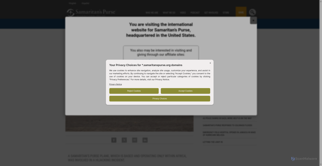 Security scan screenshot of https://www.samaritanspurse.org/article/statement-on-dec-2-hijacking-in-south-sudan/