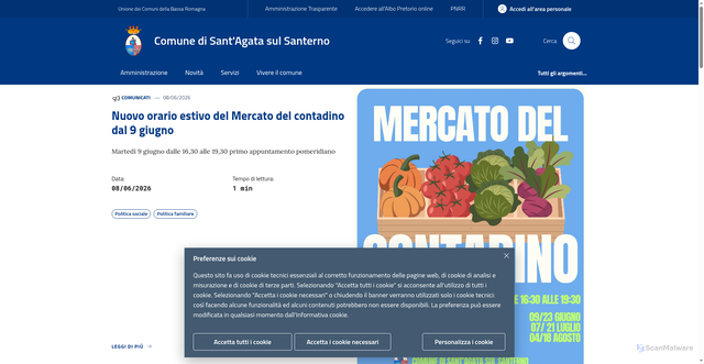 Security scan screenshot of https://www.comune.santagatasulsanterno.ra.it