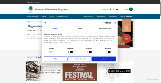 Security scan screenshot of https://www.comune.pavullo-nel-frignano.mo.it/