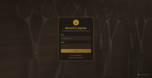 Security scan screenshot of https://barberproagenda.com/