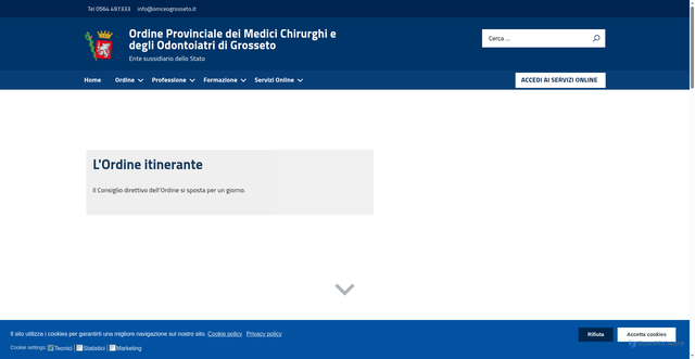 Security scan screenshot of https://www.omceogrosseto.it/