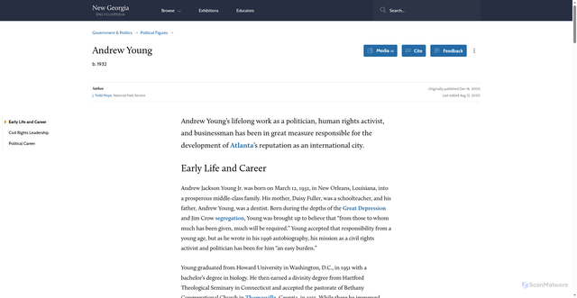 Security scan screenshot of https://www.georgiaencyclopedia.org/articles/government-politics/andrew-young-b-1932/