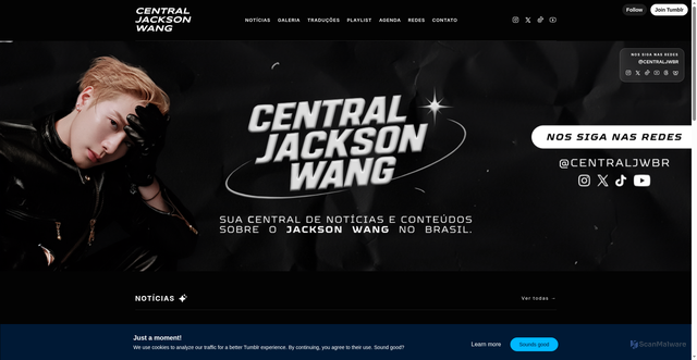 Security scan screenshot of https://centraljwbr.blog/