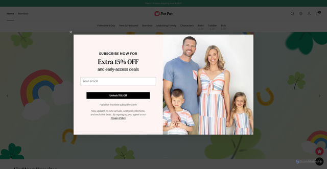 Security scan screenshot of https://patpat.com