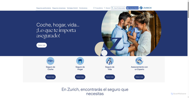 Security scan screenshot of https://zurich.es