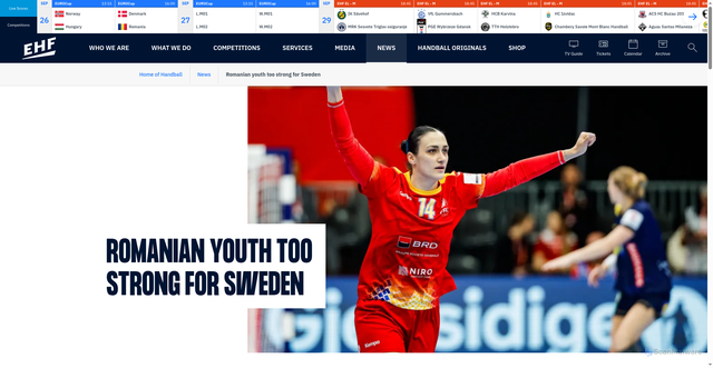 Security scan screenshot of https://www.eurohandball.com/en/news/en/romanian-youth-too-strong-for-sweden/